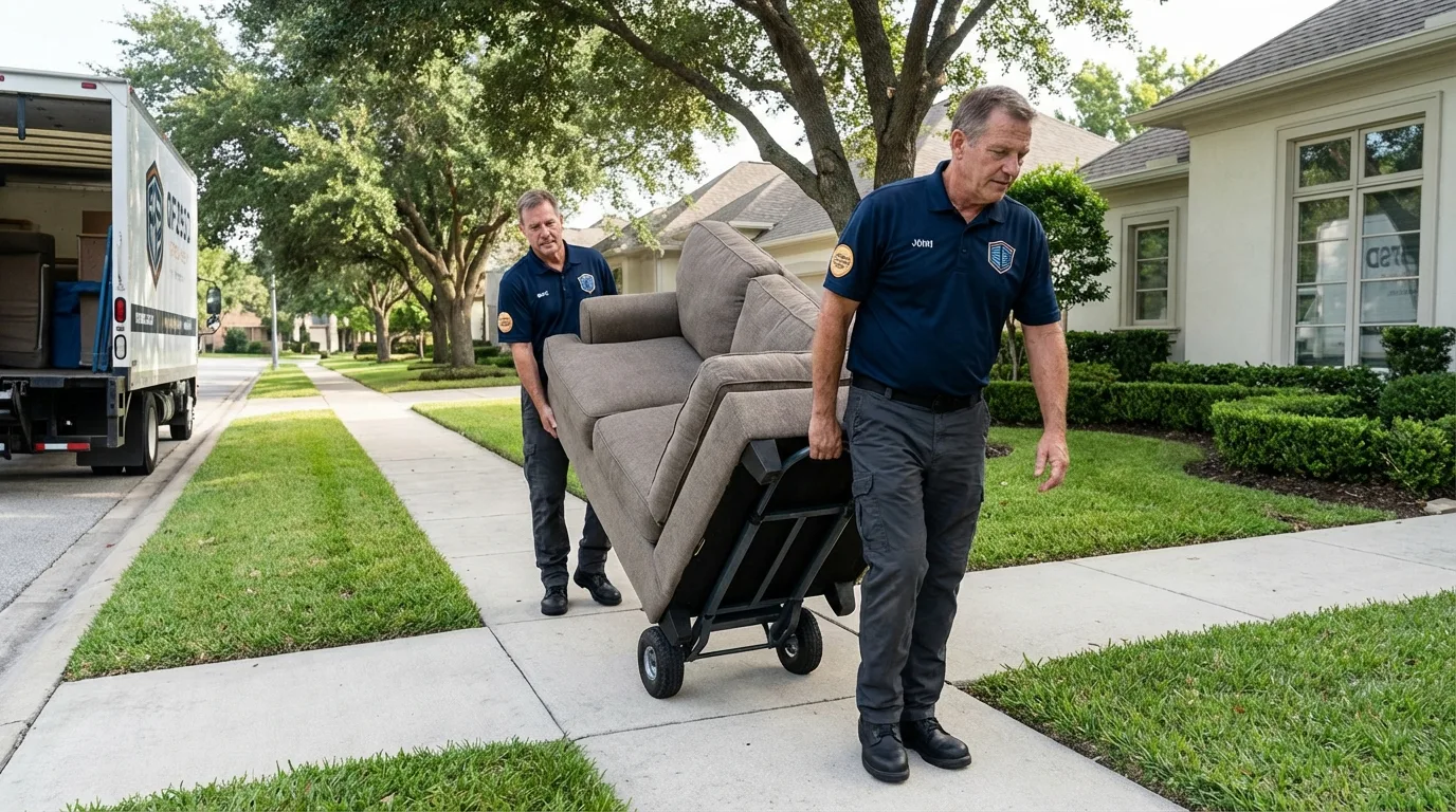 Local residential moving crew loading furniture in Garwood, NJ